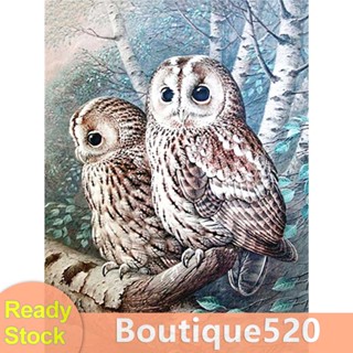 [boutique520.th] ชุดปักครอสสติตช์ พิมพ์ลายนกฮูก 3 เส้น สําหรับตกแต่งบ้าน DIY