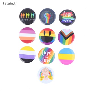 Tatain LGBT เข็มกลัดโลหะ รูปหัวใจ กันฝน สร้างสรรค์ สําหรับติดตกแต่งเสื้อผ้ายีน