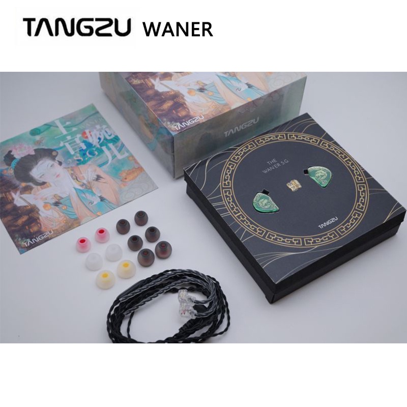 Tangzu WAN ER SG Jade Green หูฟังอินเอียร์ไดนามิก 10 มม. IEM MIC ไดอะแฟรมคอมโพสิตโลหะ N52 แม่เหล็ก ขายดี