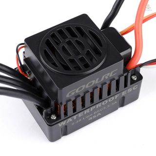 (fygath)GoolRC ตัวควบคุมความเร็วไฟฟ้า 45A ESC ไร้แปรงถ่าน กันน้ํา พร้อม 5.5V 3A BEC สําหรับรถบังคับ 1/10