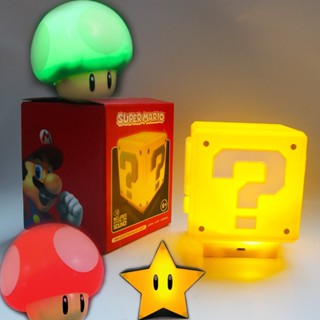 โคมไฟมาริโอ้ mario lamp โคมไฟ เปอร์มาริโอ้ โคมไฟกลางคืน LED รูปอนิเมะ Super Mario Bros Game ชาร์จ USB ของขวัญวันเกิด สําหรับห้องนอนเด็ก mario ไฟ