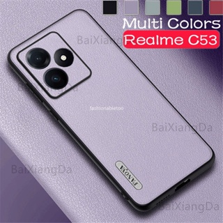 เคสโทรศัพท์มือถือหนัง PU TPU นิ่ม กันกระแทก ปิดด้านหลัง สําหรับ Realme C51 C53 C55 Nfc C 51 C 53 C 55 RealmeC51Nfc RealmeC53Nfc RealmeC55Nfc