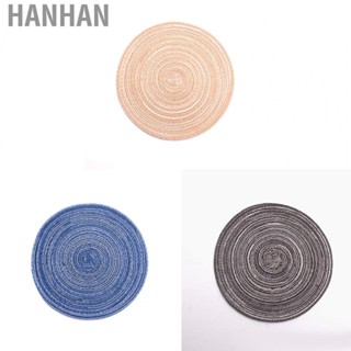 Hanhan 4PCS Round Coaster Set Scalding Heat Insulation Dish Mats Woven Decorative Dining Table Bowl Mat