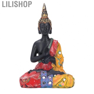 Lilishop Desktop Resin Buddha Statue Ornament  Exquisite Workmanship Thai Buddhist Figurine  for Bedroom