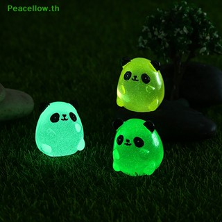 Peacellow ฟิกเกอร์เรซิ่น รูปแพนด้า เรืองแสงในที่มืด ขนาดเล็ก สําหรับตกแต่งบ้าน สวน ปาร์ตี้ รถยนต์ 2 ชิ้น