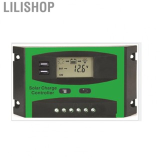 Lilishop Solar Controller Dual USB LCD Screen Solar Charge Discharge Regulator for Panel