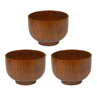 3pcs 3.7inch Home Natural Party Kitchen Snacks Round Small For Serving Dips Cereal Soup Wood Bowl