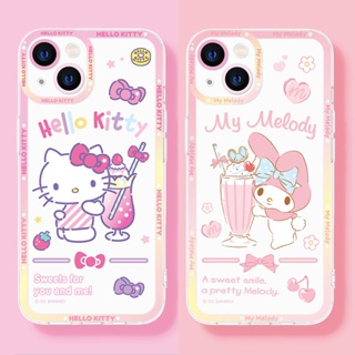 case Samsung Galaxy A24 A14 A33 A73 A34 A54 A74 A70 A22 A32 A01 Note 9 10 Plus 20 S9 S10 S23 S20 FE S21 S22 Ultra 5G เคสโทรศัพท์ ลายการ์ตูนคิตตี้ มายเมโลดี้ แบบใส นิ่ม น่ารัก