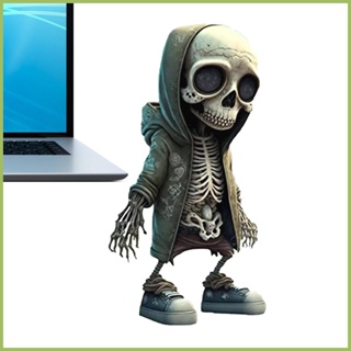 Cool Skeleton Figurine ของสะสมวันฮาโลวีนตกแต่งบ้านโกธิคตกแต่งอนุสรณ์โครงกระดูกสะสมเรซิ่น