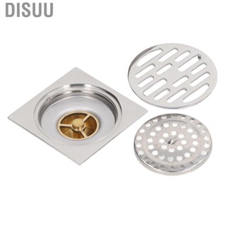 Disuu 4 Inch Square Shower Drain  Clogging Square Floor Drain for Kitchen for Balcony