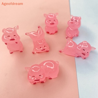 [Ageofdream] ใหม่ กาวเรซิ่น รูปการ์ตูนหมูน่ารัก เรืองแสง แฮนด์เมด DIY สําหรับทําเครื่องประดับผม