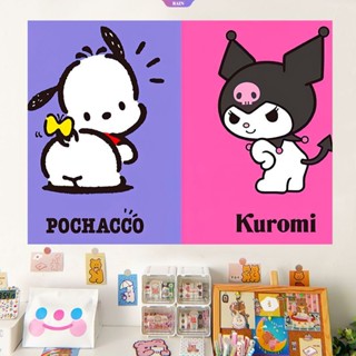 สติกเกอร์วอลเปเปอร์ ลาย Hello Kitty My Melody Pachacco น่ารัก สําหรับติดตกแต่งผนังห้องเด็ก [RAIN]