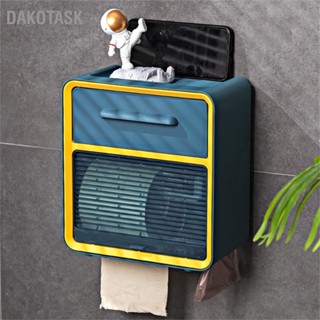 DAKOTASK กล่องใส่กระดาษทิชชู่แบบม้วนกันน้ำติดผนังที่ใส่ทิชชู่ในห้องน้ำ No Punch Bathroom Tissue Roll Box