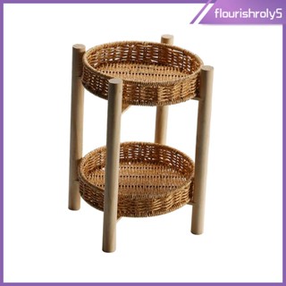 [Flourishroly5] ตะกร้าหวาย ทรงกลม สําหรับใส่ผัก ผลไม้ ขนมปัง