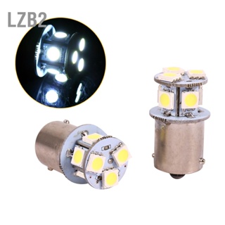 LZB2 2 ชิ้นสีขาว BA15S R5W 1156 5050 8SMD ไฟเบรกรถยนต์ LED หลอดไฟ