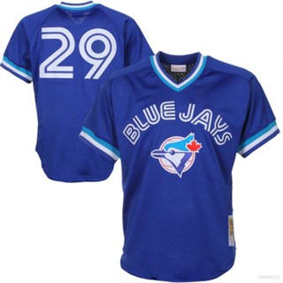 เสื้อยืดกีฬาเบสบอล ทรงหลวม ลาย MLB Toronto Blue Jays Joe Carter Jersey พลัสไซซ์