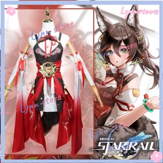 Tingyun Honkai Star Rail คอสเพลย์ วิกผม เกม Maiden Ting Yun คอสเพลย์หู + อุปกรณ์หาง ฮาโลวีน ปาร์ตี้ สําหรับเด็กผู้หญิง