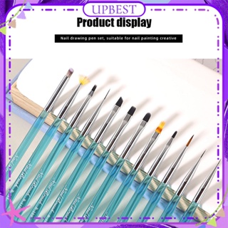 ♕ Nail Art Functioanal Pen Crystal Blue Painting Flower Halo Dye Fan Gradient Phototherapy Gel Acrylic Brush Manicure Tool For Nail Shop 12 Designs UPBEST