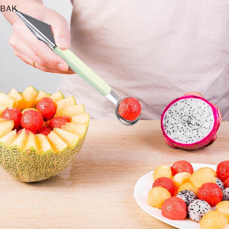 BAK Double- Stainless Steel Fruit Platter Digger ลูกฟูกแกะสลัก BA