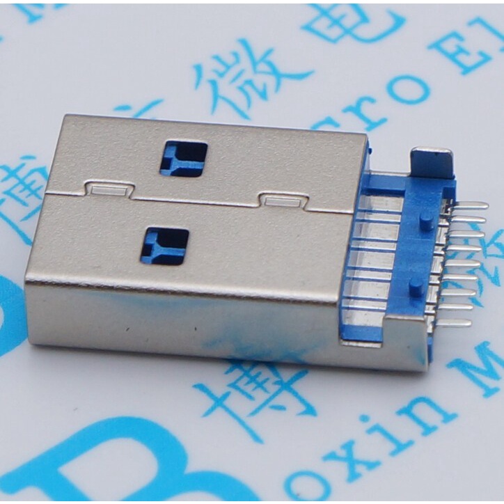 3.0 A ตัวผู้ USB Type A ซ็อกเก็ตตัวผู้ AM USB ปลั๊ก Sunken Plate อินเทอร์เฟซ USB 3.0 การส่งสัญญาณความเร็วสูง