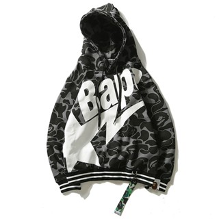 Bape ของแท้ 100% เสื้อกันหนาว มีฮู้ด ทรงหลวม พิมพ์ลายโลโก้ Camo Star สไตล์สตรีท สําหรับผู้ชาย และผู้หญิง