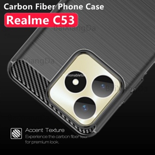 เคสโทรศัพท์ซิลิโคน คาร์บอนไฟเบอร์ กันกระแทก สําหรับ Realme C51 C53 C55 Nfc C 51 C 53 C 55 RealmeC51Nfc RealmeC53Nfc RealmeC55Nfc