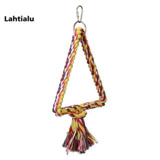 Lahtialu เชือกฝ้าย ทรงสามเหลี่ยม ของเล่นสําหรับสัตว์เลี้ยง นกแก้ว