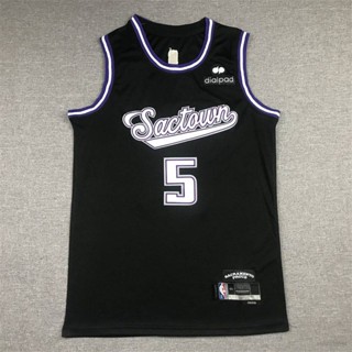 เสื้อกีฬาบาสเก็ตบอล แขนกุด ลาย NBA Jersey Sacramento Kings No.5 Fox 75th City Edition พลัสไซซ์