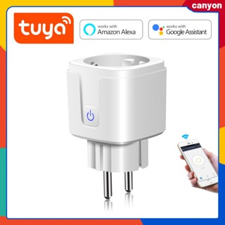 Smart Wifi Plug Adapter 16a Power Monitor Socket Outlet Timing Countdown Function Tuya/smart Life App Remote Control ทำงานร่วมกับ Alexa และ Google Assistant canyon