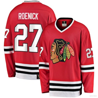 เสื้อกีฬาแขนยาว ลาย HQ1 NHL Chicago Blackhawks Jeremy Roenick Hockey พลัสไซซ์ QH1