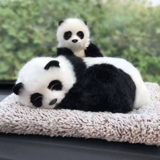 Car Decoration Simulation Panda Doll Mother and Child Car Activated Carbon Bamboo Charcoal Package Decoration Supplies Car Charcoal Bag Ornament Cute Panda  car interior decoration