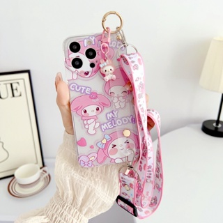 Yiki|เคสโทรศัพท์มือถือแบบนิ่ม TPU ลายการ์ตูน Kuromi My Melody พร้อมสายคล้องข้อมือ สําหรับ Huawei P60 Art P60 P50 P40 P30 P20 Pro P40 P30 P20 Lite