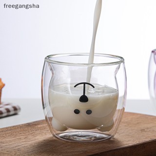 [FREG] แก้วกาแฟ ลายการ์ตูนหมีน่ารัก สองชั้น สร้างสรรค์ ของขวัญคริสต์มาส สําหรับผู้หญิง FDH