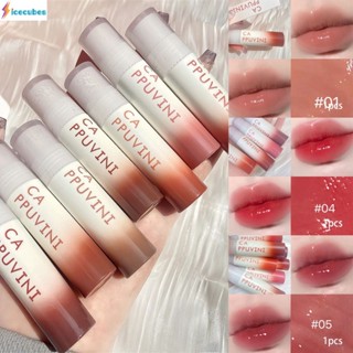 Cappuvini Summer Clear Lens Face Lip Glaze Water Light Glass Doodle Lip Spring And Summer Moisturizing Whitening Parity ลิปกลอส ICECUBES