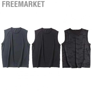 Freemarket Sleeveless Shirt  Polyester Fiber Men Top Quick Drying Comfortable for Sports