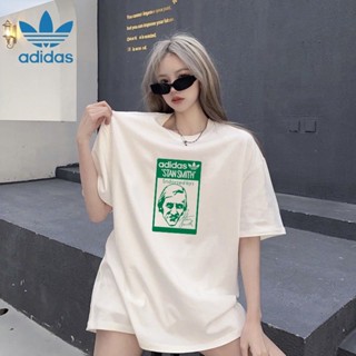 Adldas Stan Smith เสื้อยืดคอกลม แขนสั้น ผ้าฝ้าย 100% ลายเส้นด้ายคู่ 260 กรัม สําหรับผู้ชาย ผู้หญิง