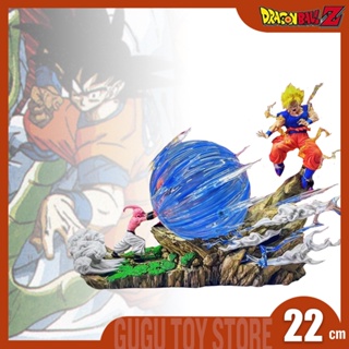 โมเดลฟิกเกอร์ Pvc อนิเมะดราก้อนบอล Z Majin Buu Vs Son Goku 22 ซม. ของขวัญ สําหรับตกแต่งโต๊ะ