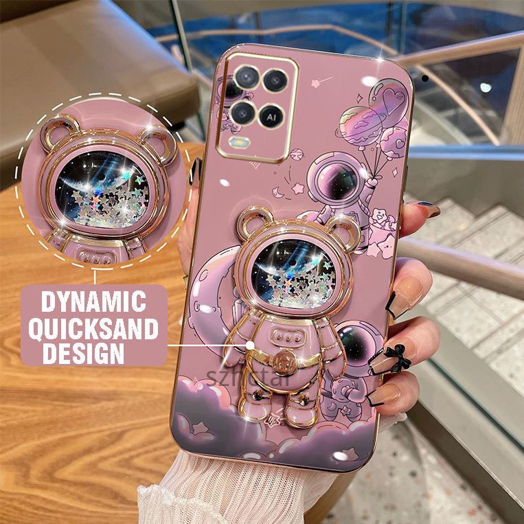 เคส Oppo A54 3D นักบินอวกาศ ตัวยึด เคสโทรศัพท์ บางพิเศษ เคลือบไฟฟ้า เรียบ เคสโทรศัพท์ นิ่ม เคสกันกระแทก ฝาครอบกันชน เคสโทรศัพท์ Oppo A54