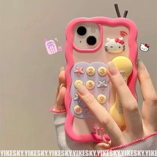 เคสโทรศัพท์มือถือ ซิลิโคน กันกระแทก ลายคิตตี้ แมว สามมิติ สําหรับ Iphone 14pro max 13 12 11 14 13 12 11 13promax