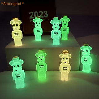 Amonghot&gt; ใหม่ ตุ๊กตาหมีเรืองแสง ขนาดเล็ก DIY อุปกรณ์เสริม สําหรับตกแต่งบ้านตุ๊กตา 5 ชิ้น