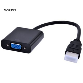 Turbobo สายเคเบิลอะแดปเตอร์แปลงวิดีโอ HDMI ตัวผู้ เป็น VGA ตัวเมีย 1080P สําหรับ PC DVD HDTV