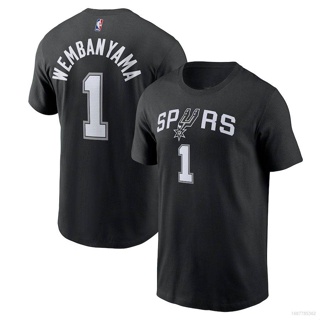 Hq1 เสื้อยืดแขนสั้น พิมพ์ลาย NBA San Antonio Spurs Wembanyama Jersey พลัสไซซ์ สําหรับผู้ชาย และผู้หญิง 2023 QH1