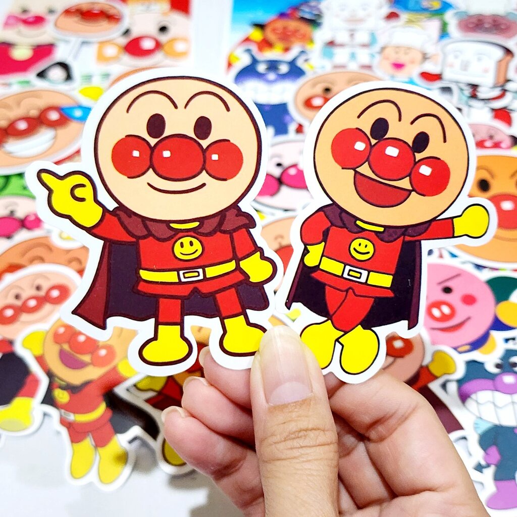สติ๊กเกอร์ อันปังแมน Anpanman ติดแน่น กันน้ำ ติดกระเป๋าเดินทาง โน้ตบุ้ค (50 ชิ้น)