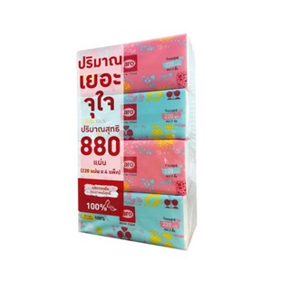 เอโร่ กระดาษเช็ดหน้าซอฟท์ 220 แผ่น x 4 แพ็ค รหัส : 853472