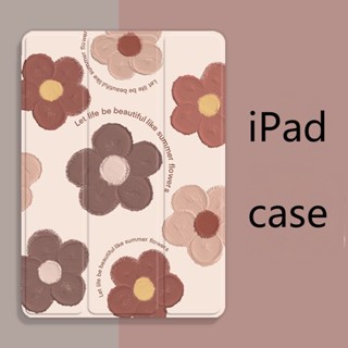 เคส ลายภาพวาดสีน้ํามัน รูปดอกไม้ พร้อมช่องใส่ปากกา สําหรับ ipad gen 7 8 9 ipad mini 1 2 3 4 5 6 air 4 5 2017 18 pro 9.7 10.2 11 2022