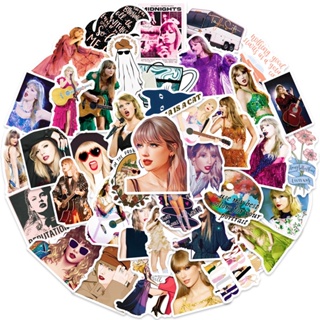 พร้อมส่ง สติกเกอร์ Taylor Swift American Singer กันน้ํา สําหรับตกแต่งกระเป๋าเดินทาง แล็ปท็อป 50 ชิ้น ต่อชุด