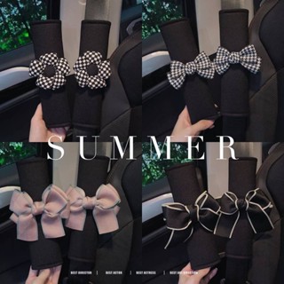 Safety Belt Shoulder Pad Car Summer Cute Flowers Womens Car One Pair Anti-Strangulation Safety Belt Decorative Protection Cover Seat belt cover Cute car interior decoration