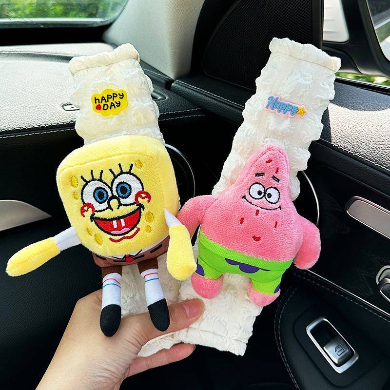 Car Safety Belt Shoulder Pad Cover Women's Cartoon Cyber Celebrity Summer Creative Safety Belt Anti-Strangulation Car Interior Supplies Decoration Collection Seat belt cover Cute car interior decoration