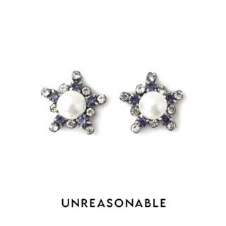 ต่างหูดาว สีม่วง ต่างหูคลิป ต่างหูก้านเงินแท้ น้ำหนักเบา สวยใส่สบาย Unreasonable Accessories UA0744-01