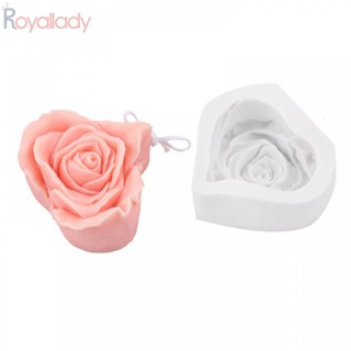 #ROYALLADY#Candle แม่พิมพ์เทียนเรซิ่น รูปหัวใจ ดอกกุหลาบ แฮนด์เมด DIY